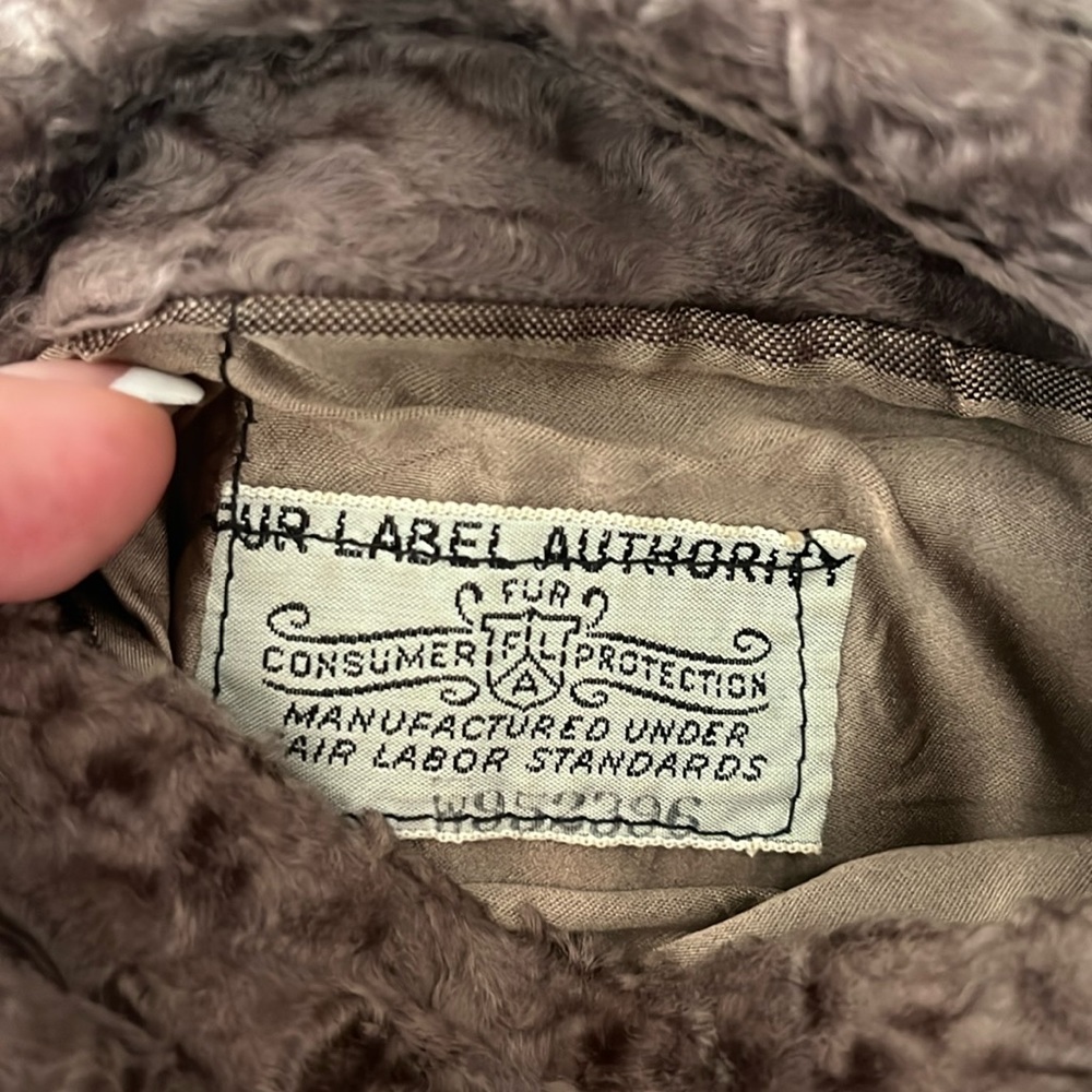 Vintage Brown Persian Lamb Jacket With Mink Collar Cuffs - Picture 4 of 16